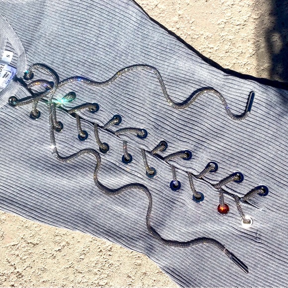 Gray Rhinestone String Shorts Romper - Picture 5 of 5